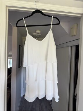 Show Me Your MuMu White Tiered Spaghetti Strap Mini Dress